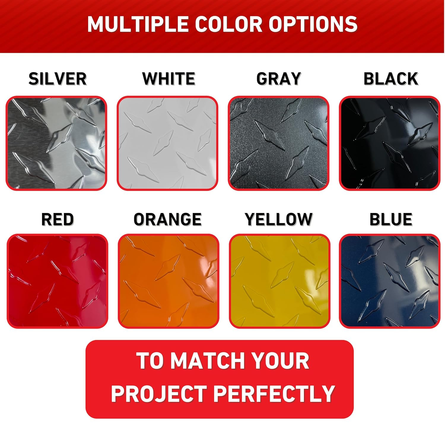 EAGLE 1-0.025 (Thin) 10 FT Embossed Aluminum Diamond Checker Plate Sheets/Rolls