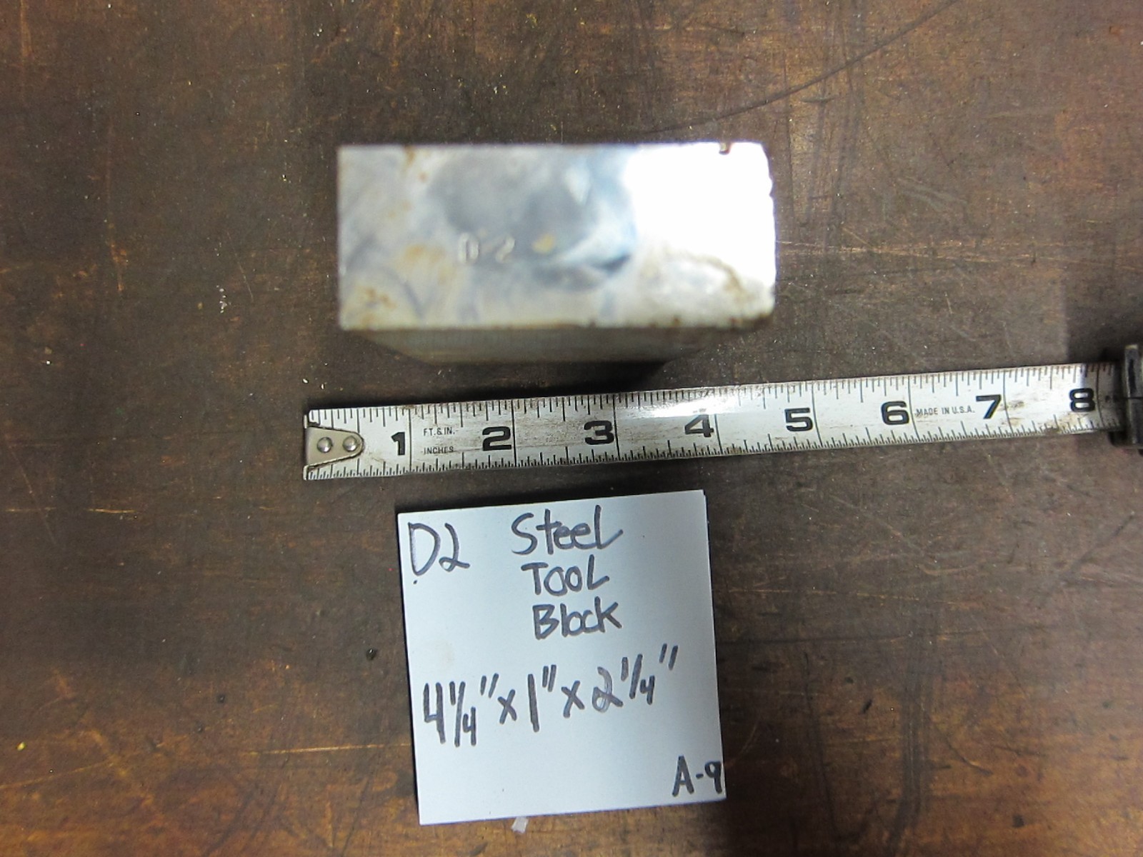 D-2 Tool Steel 4.25” x 1″ x 2.25” Thick D2 Tool Steel Block