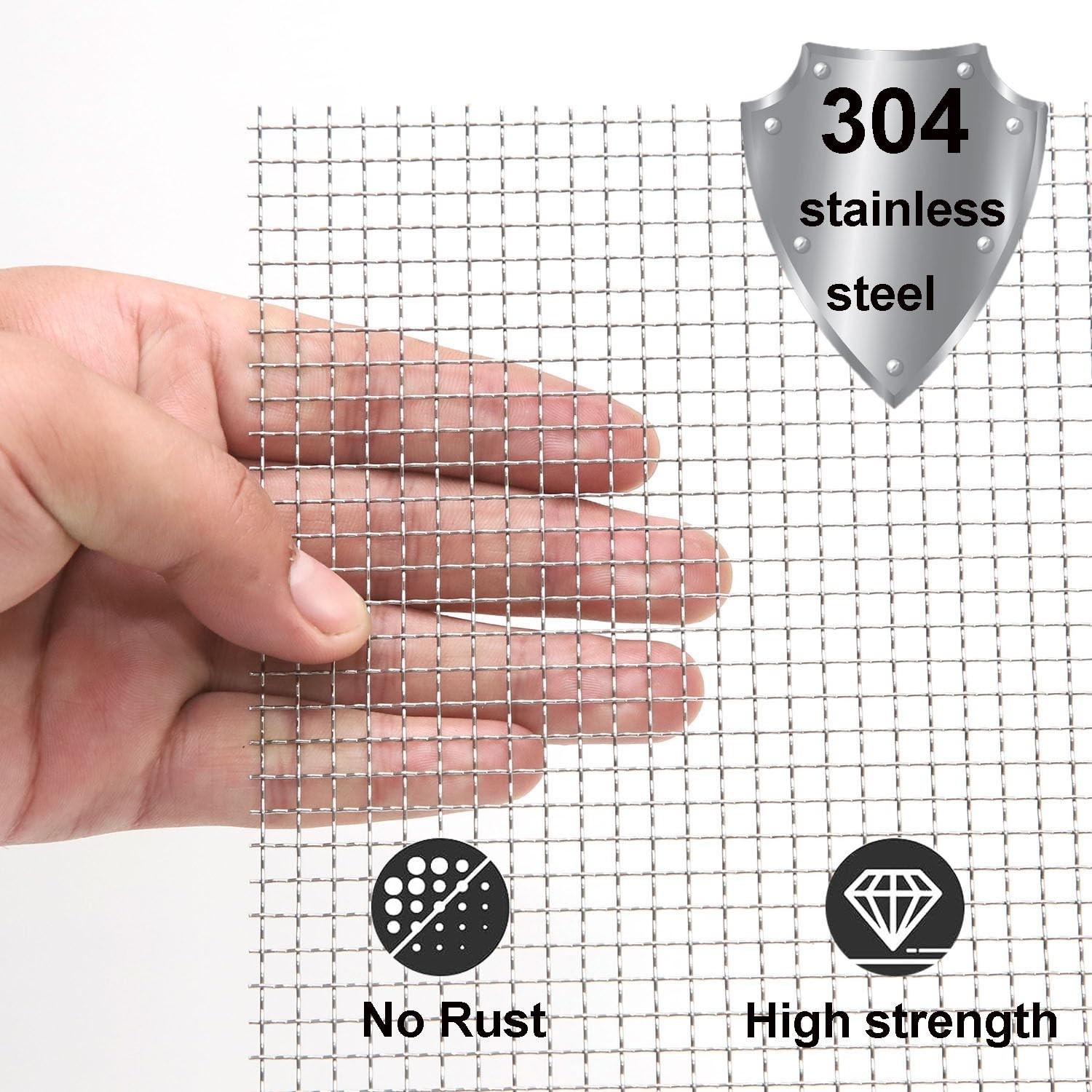 Stainless Steel Wire Mesh Screen 12×40 Inch, 2 Pcs, 5 Mesh, Rodent & Pest Contro