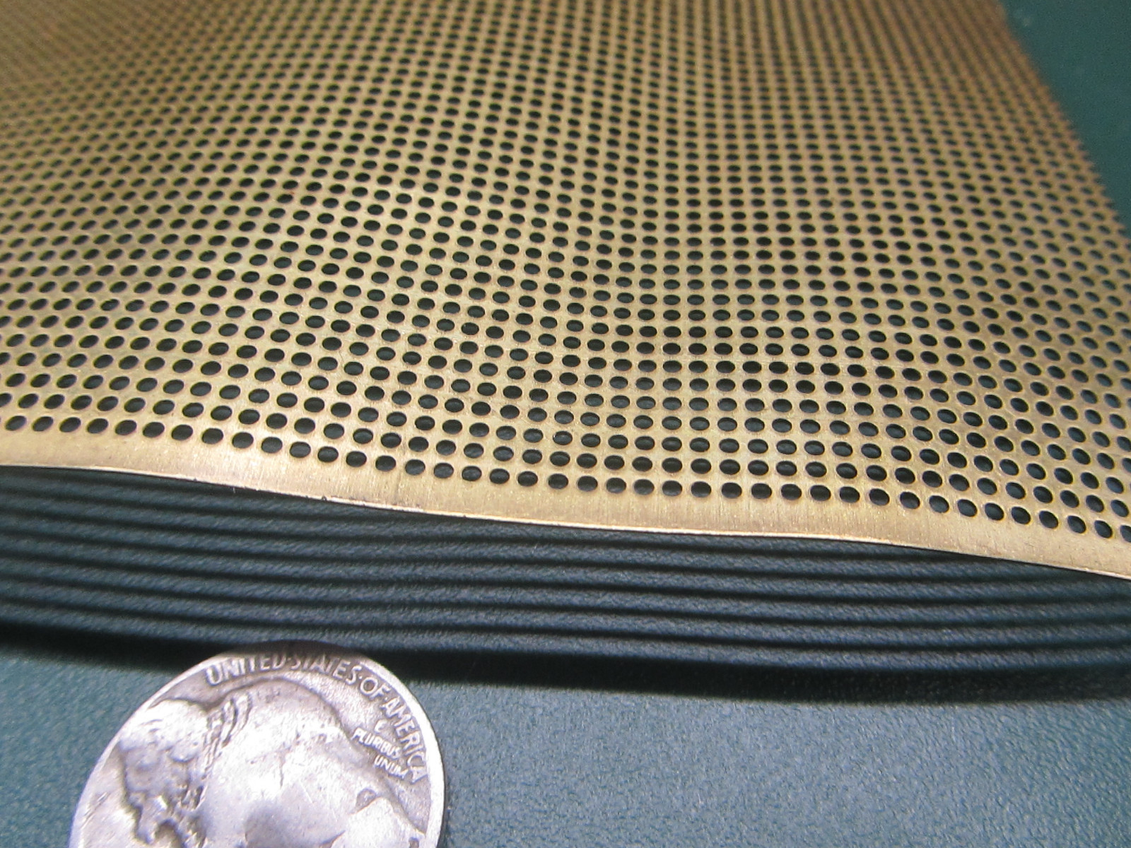 Brass Perforated Extra Thin Sheet, .016″ Thick x 24″ x Per Ft”, .045″ Hole Dia.