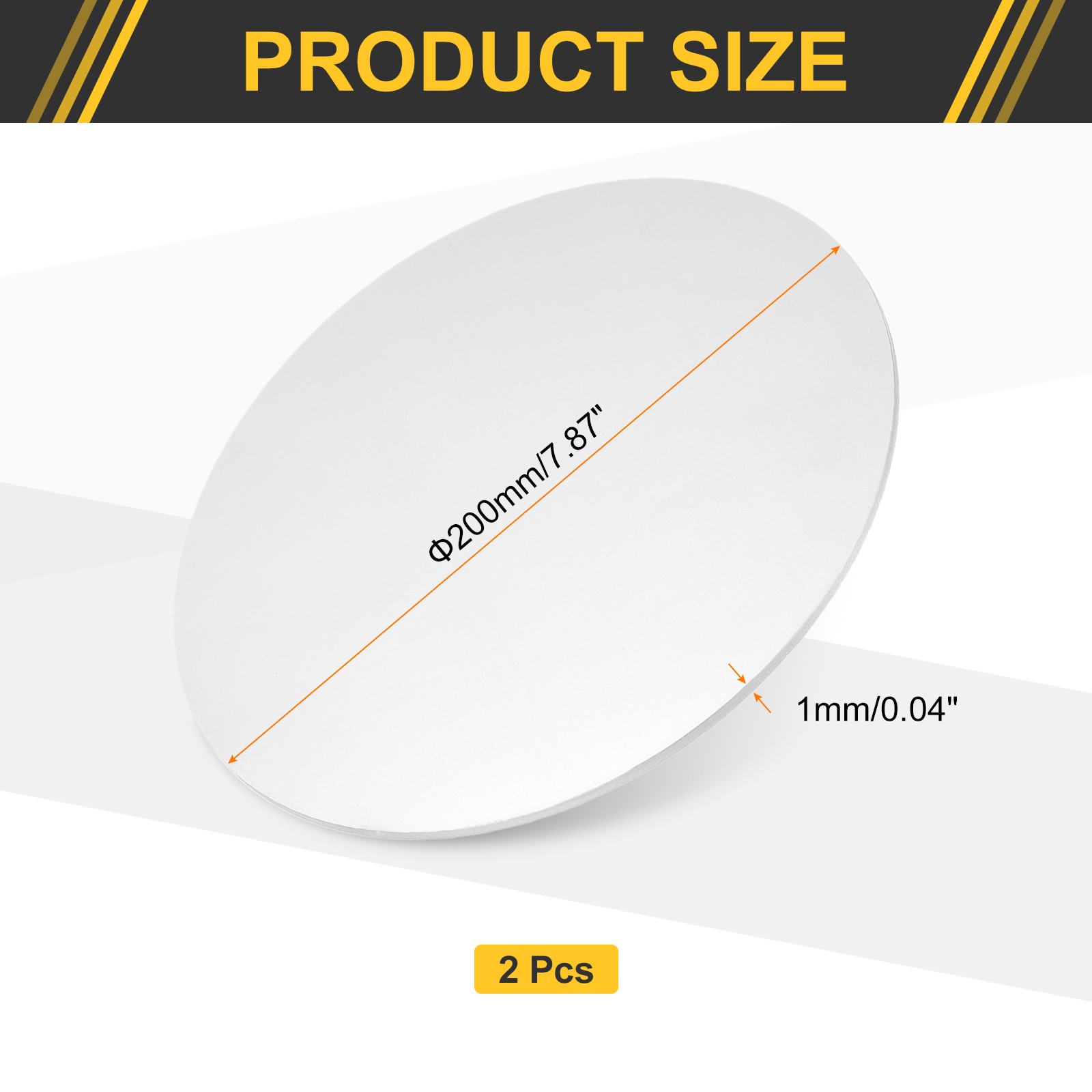 2Set Aluminum Disc 8″(200mm) Dia 0.04″(1mm) Thick Round 5052 Aluminum Sheets