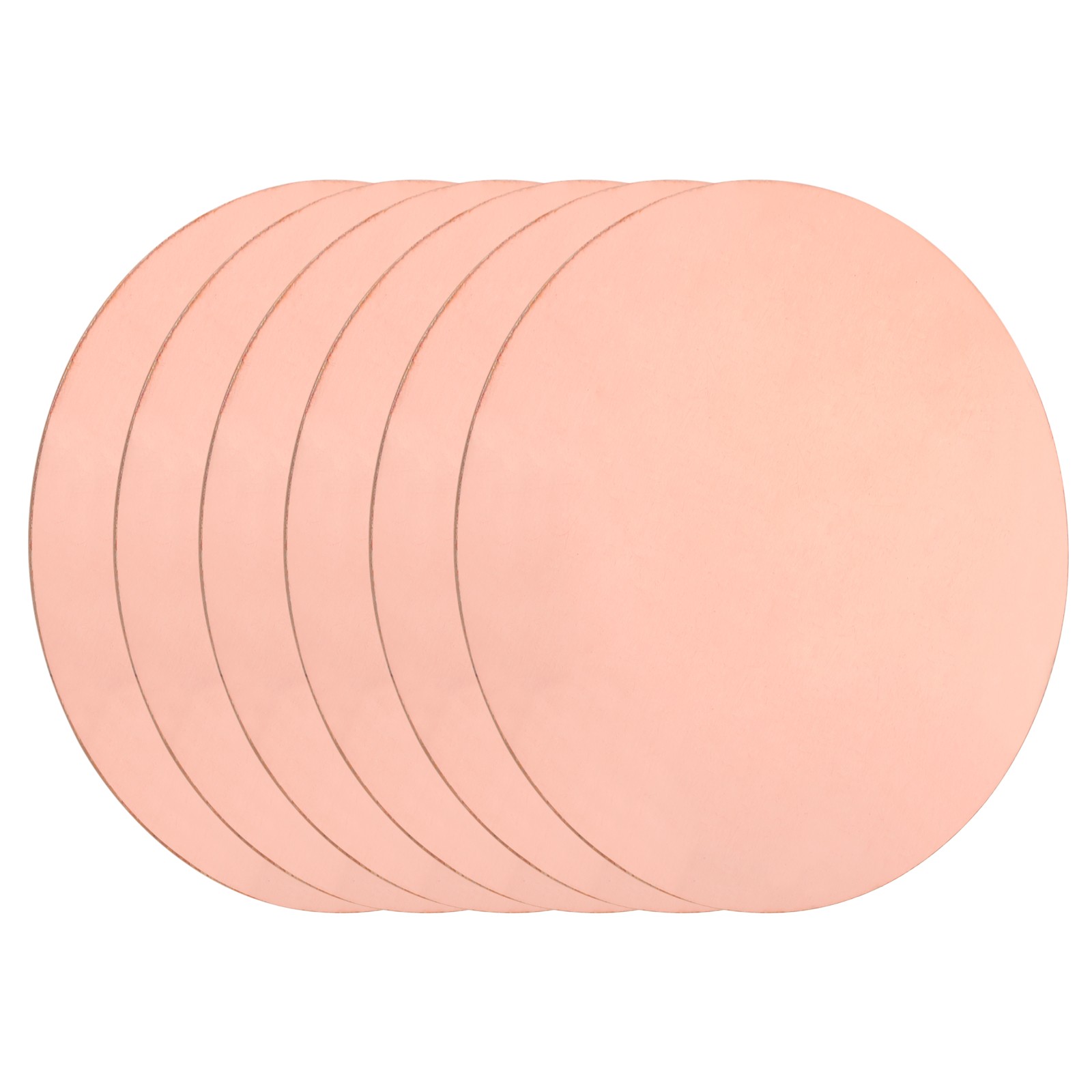 6Pcs Copper Round Plate, 0.02″(0.5mm) Thick 4″(100mm) Dia T2 Pure Copper Sheet