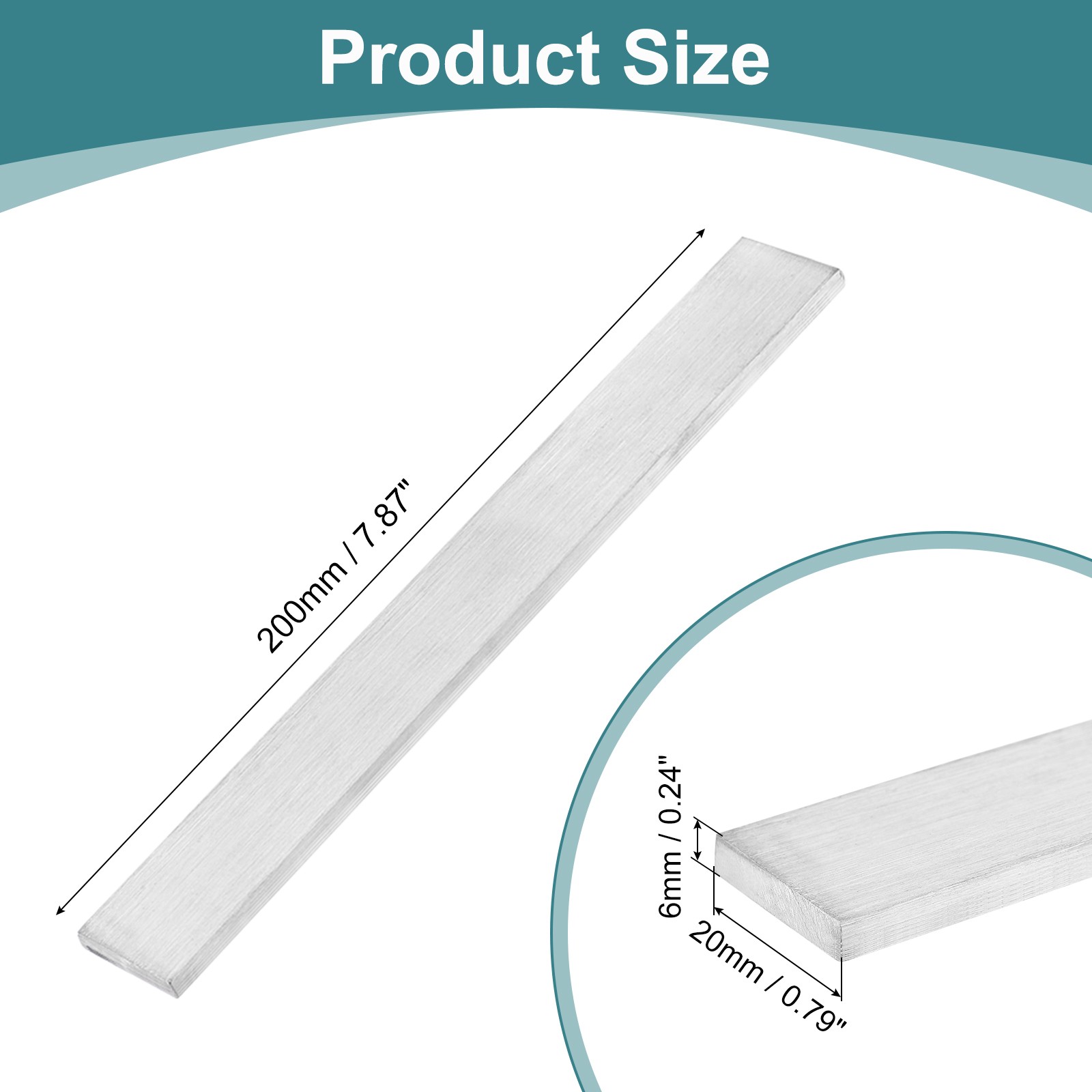 304 Stainless Steel Flat Bar 1/4″ Thickness 25/32″ Width 8″ Length