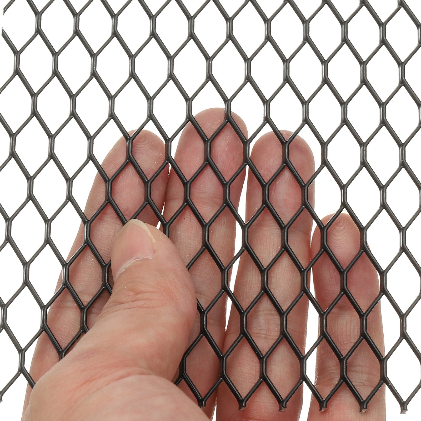 4″L x 4″W Universal Car Grill Mesh, 4Pcs 7x12mm Diamond Hole, Black