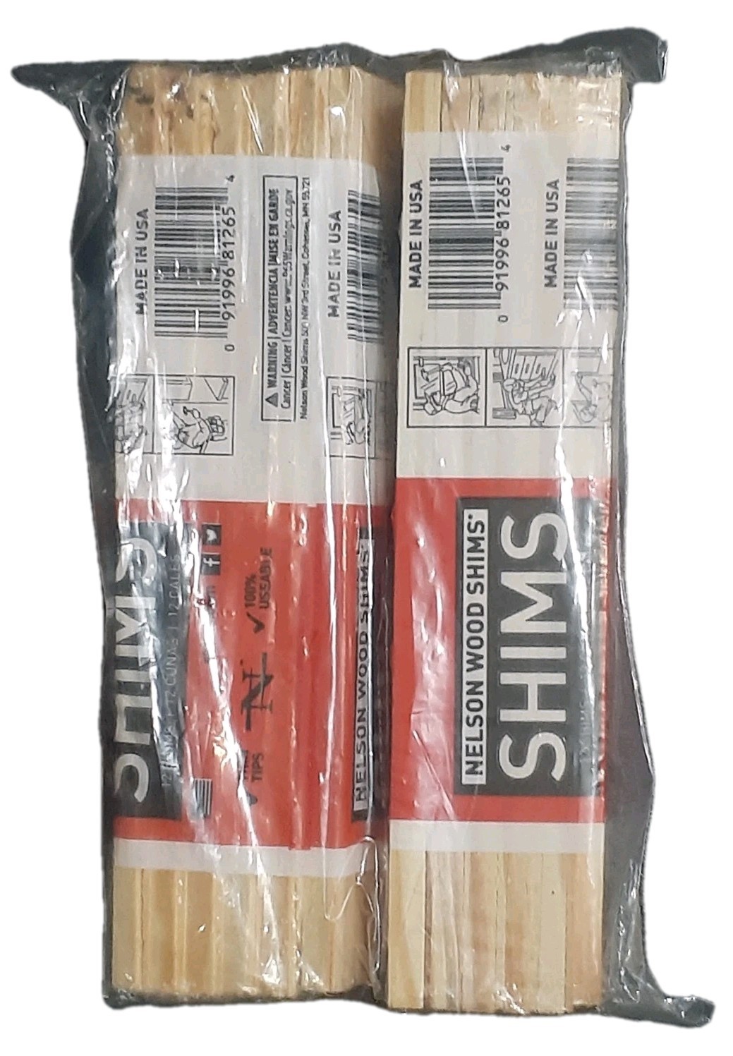 Wood Shims 8-In. Shims, High Performance Wood, 100% Kilm Dried. (2-Pk Lot) 24pcs