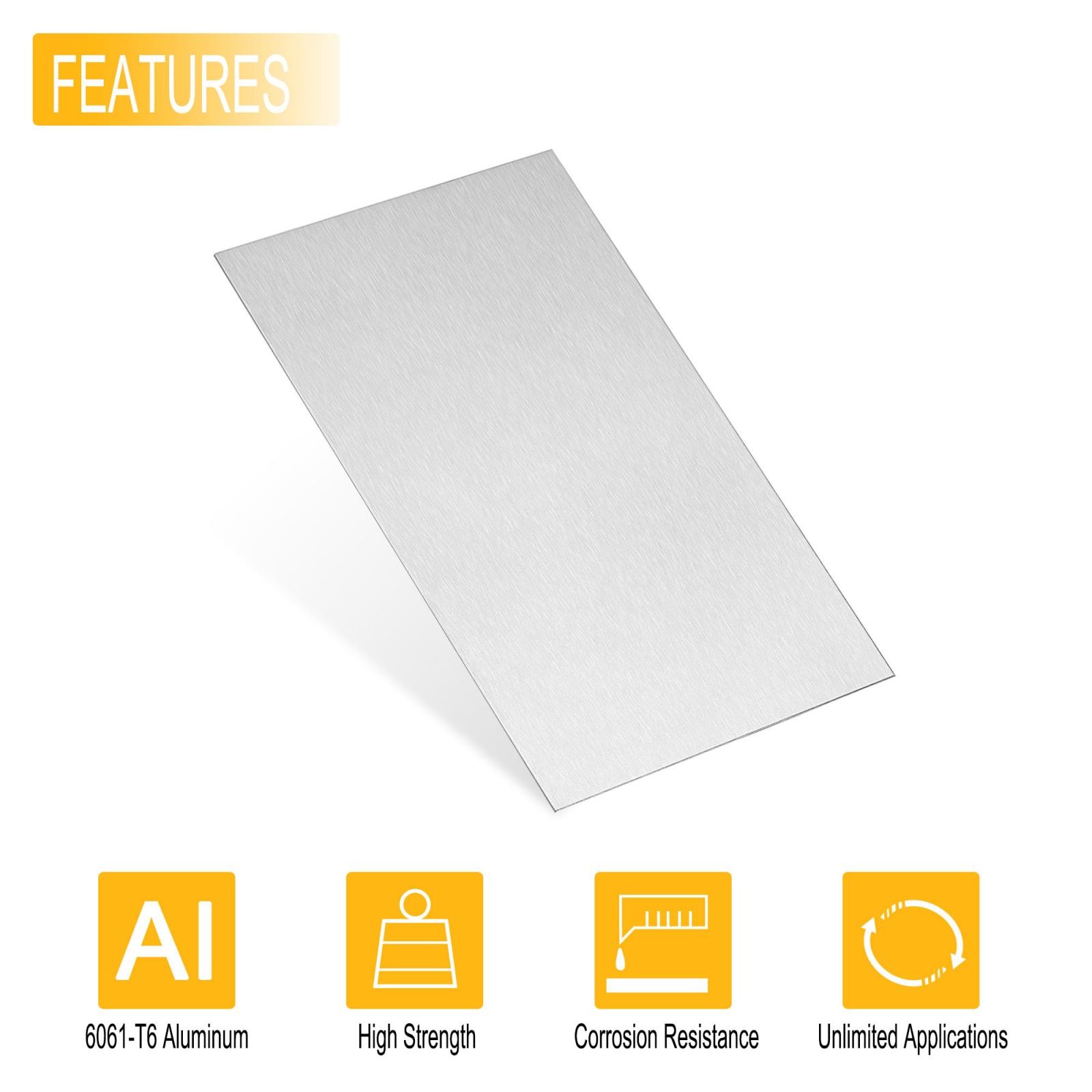 Aluminum Sheet, 300mm x 150mm x 1mm Thickness 6061 T6 Aluminum Plate