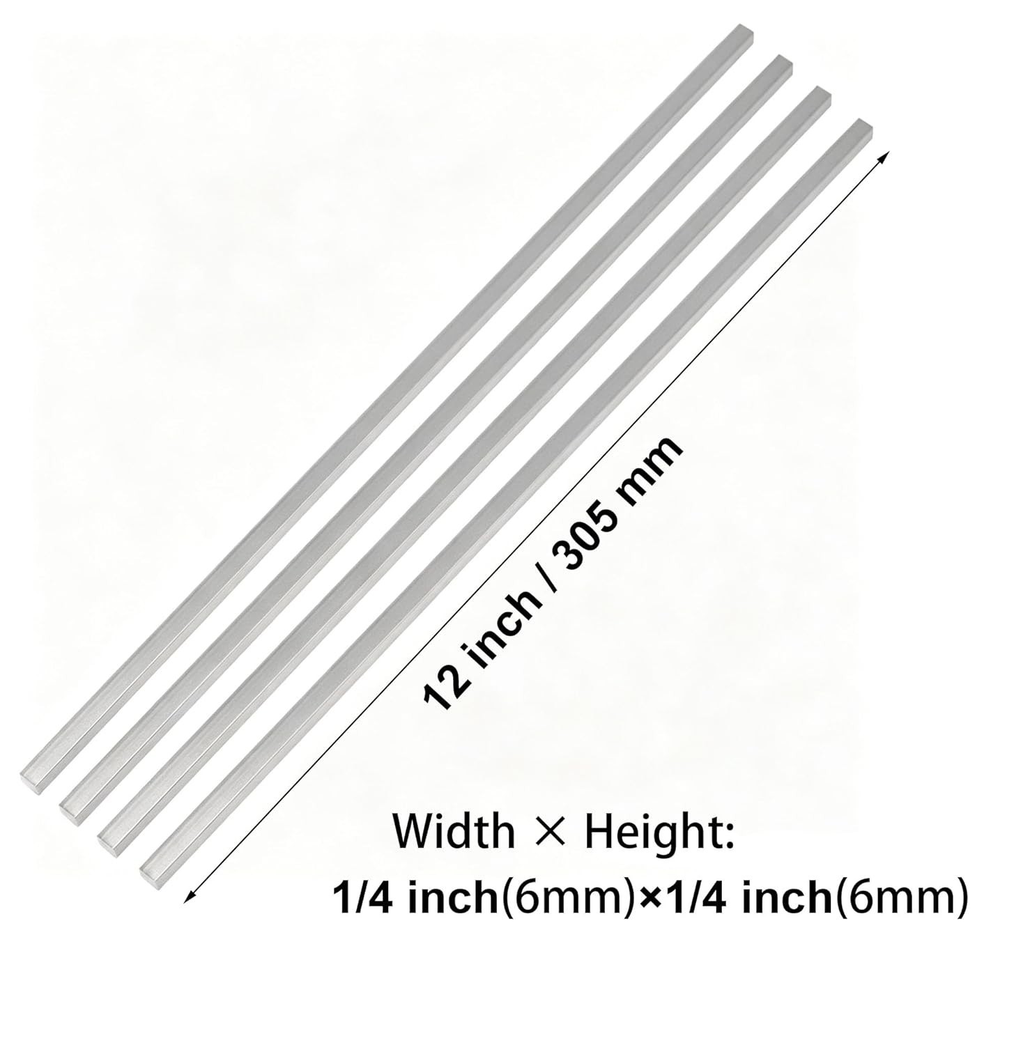 20 Pieces of 1/4″ X1/4″ Square Aluminum BAR 12″ Long,6061 General Purpose Pla…