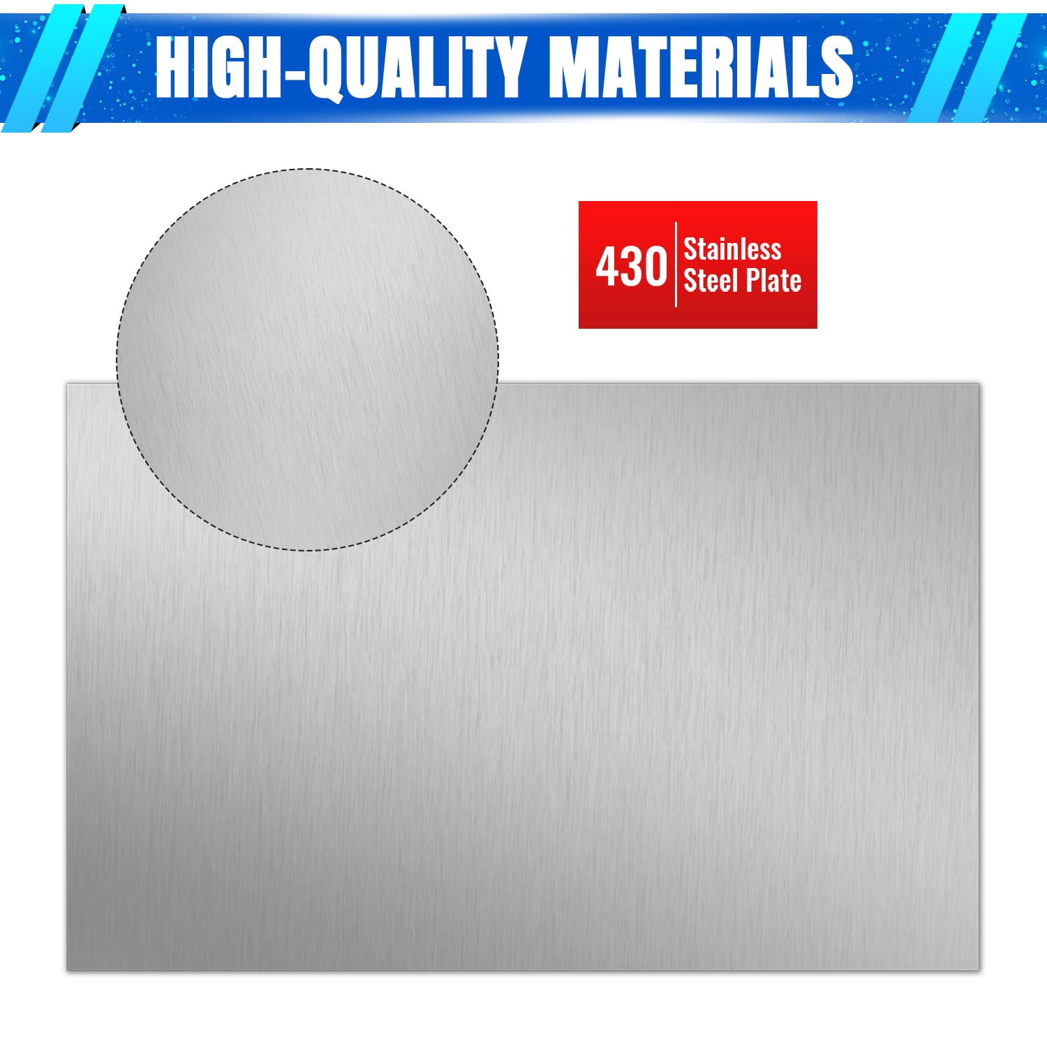 0.8Mm Stainless Steel Sheet 4X6 Inch, 430 Magnetic Stainless Steel Plate, 20 Gau