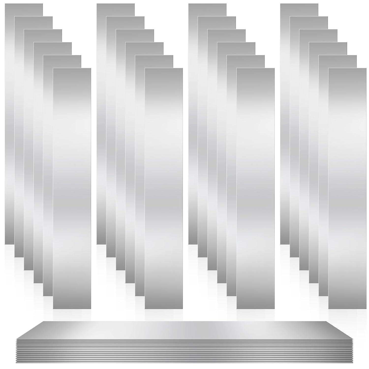 24 Pcs Stainless Steel Strips Shim Stock 1″x6″ Assortment
