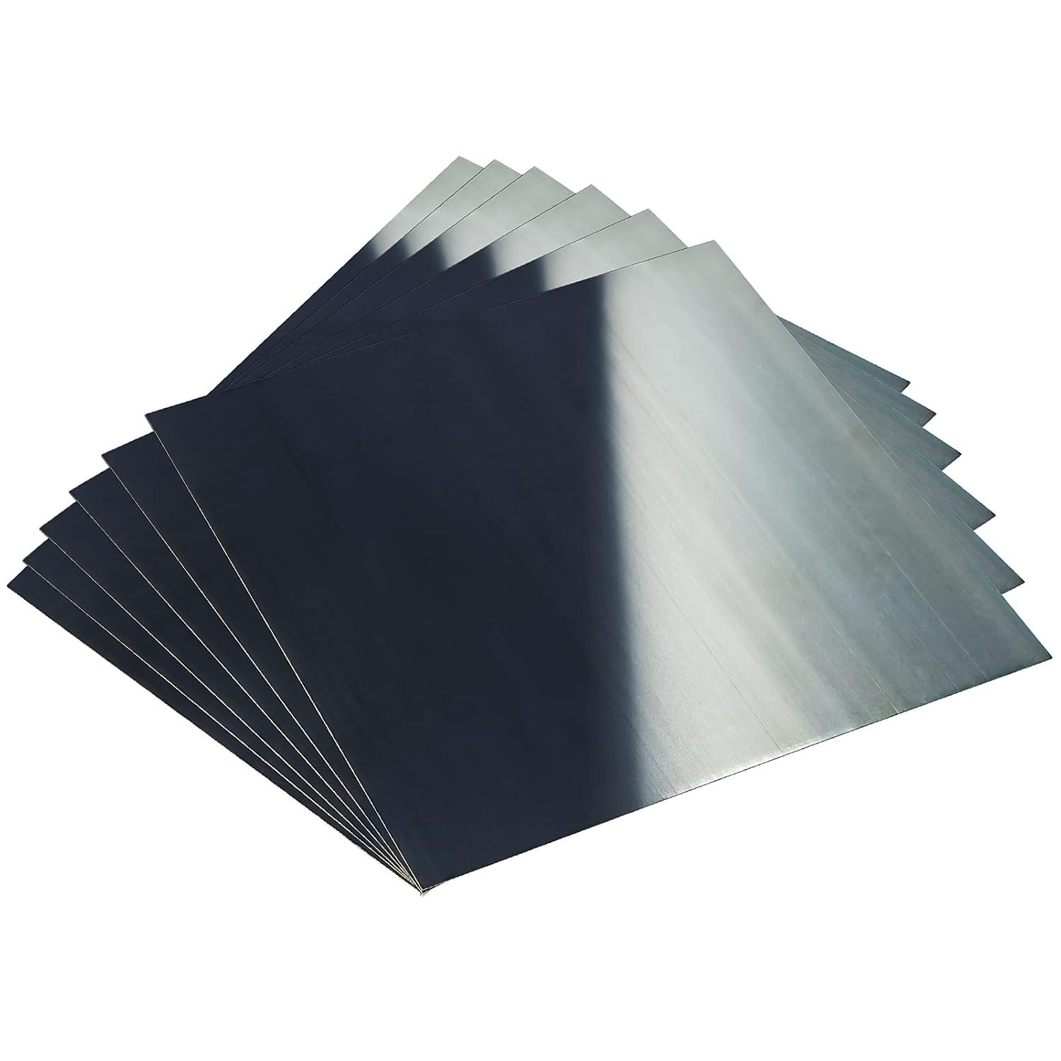 1095 Spring Steel Shim Sheet Set, Tempered, Polished, 6 Pieces, Various Thicknes