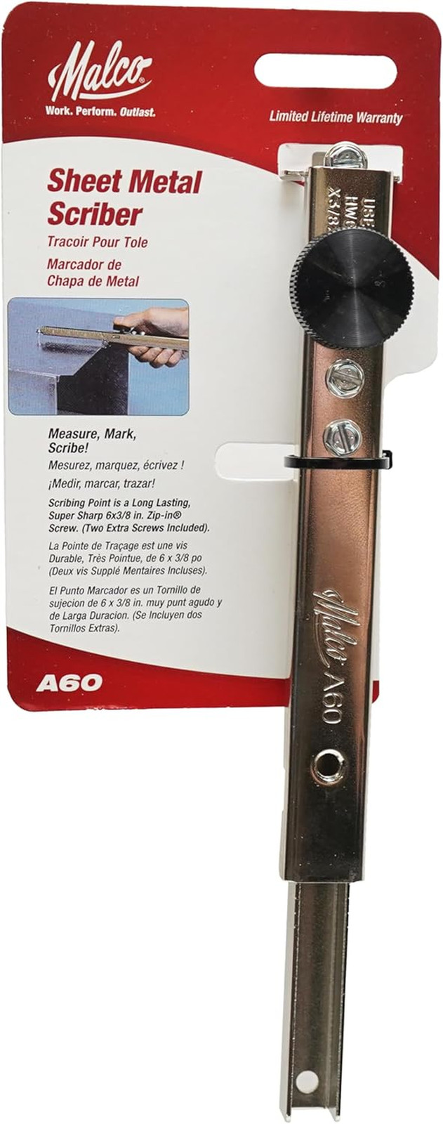 A60 Adjustable Sheet Metal Scribe – 1/4″ to 12-1/2″ Range, 1/8″ Graduations | Zi