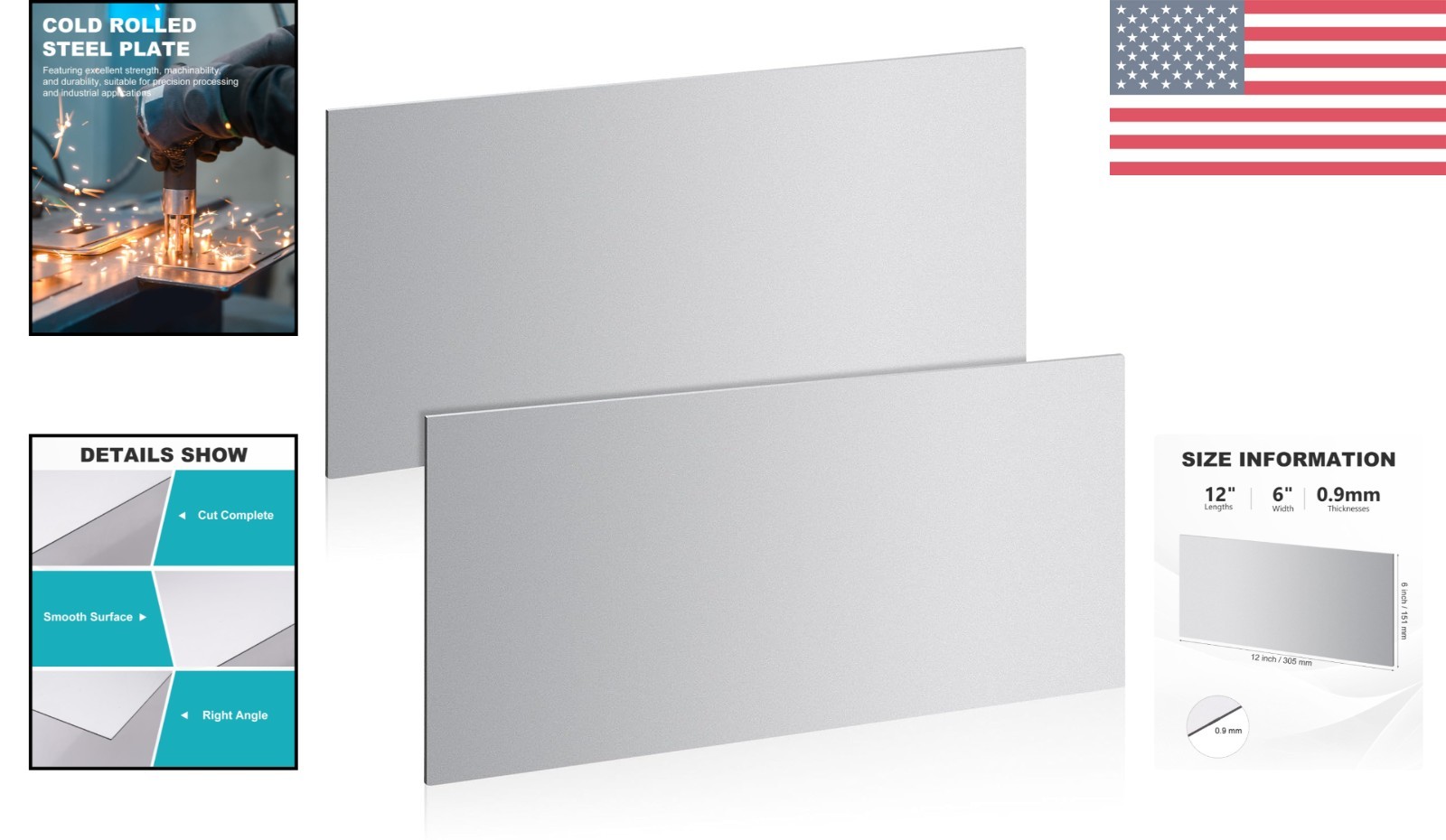2 Pcs 12″ x 6″ 20 Gauge Cold Rolled Steel Sheet Metal – Weldable Versatility
