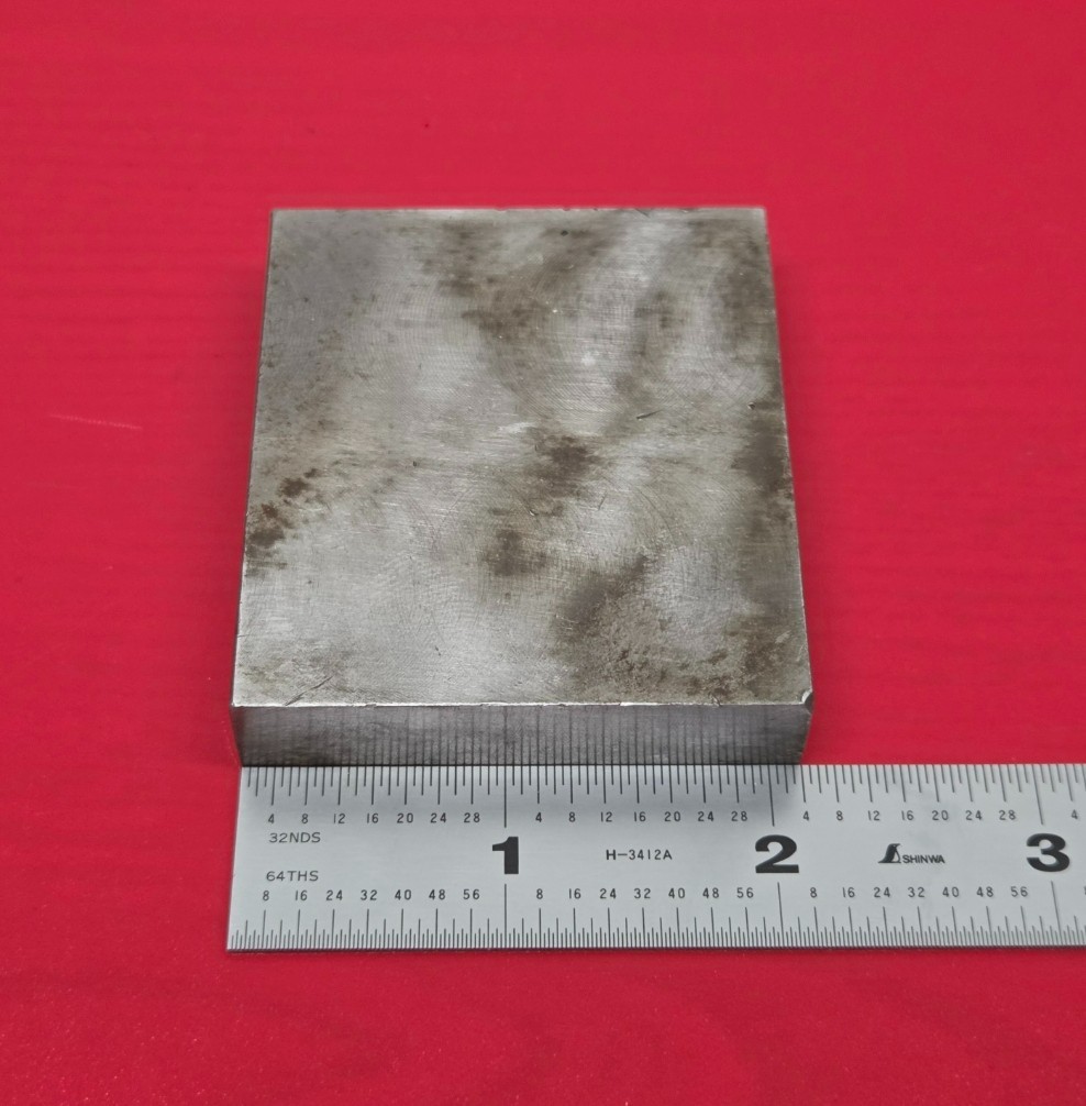 A36 Cold Rolled Steel Block Billet 2.49″ Long, 2.13″ Wide, 0.47″ Thick, 11.3 Oz.