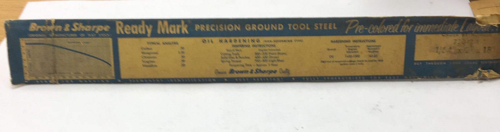 1/64 x 2 x 18″ Oil Hardening Flat Stock (Brown & Sharpe Brand) American Made