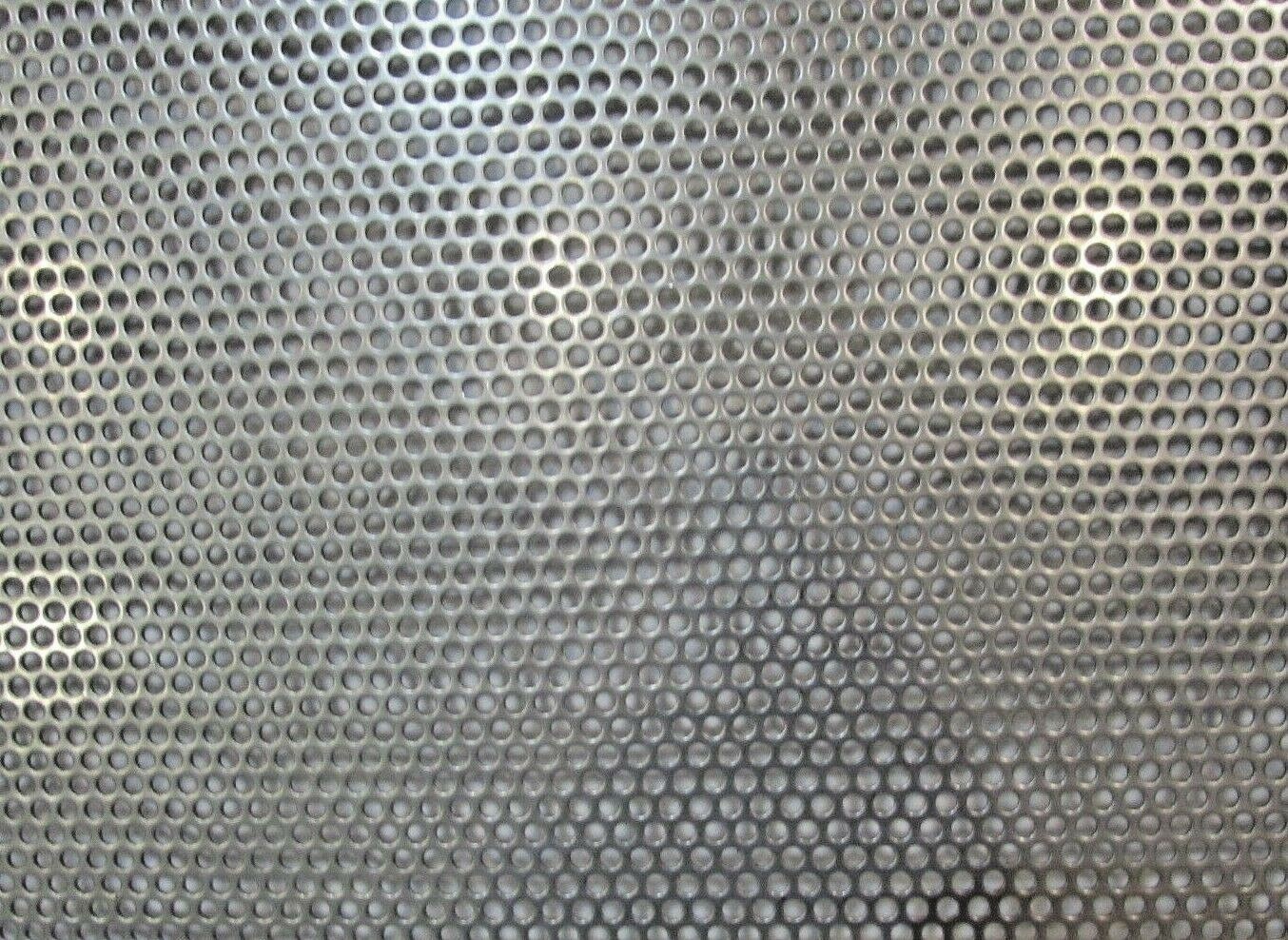 1/8″ HOLES—18 GAUGE CARBON STEEL PERFORATED SHEET–12″ X 12″==