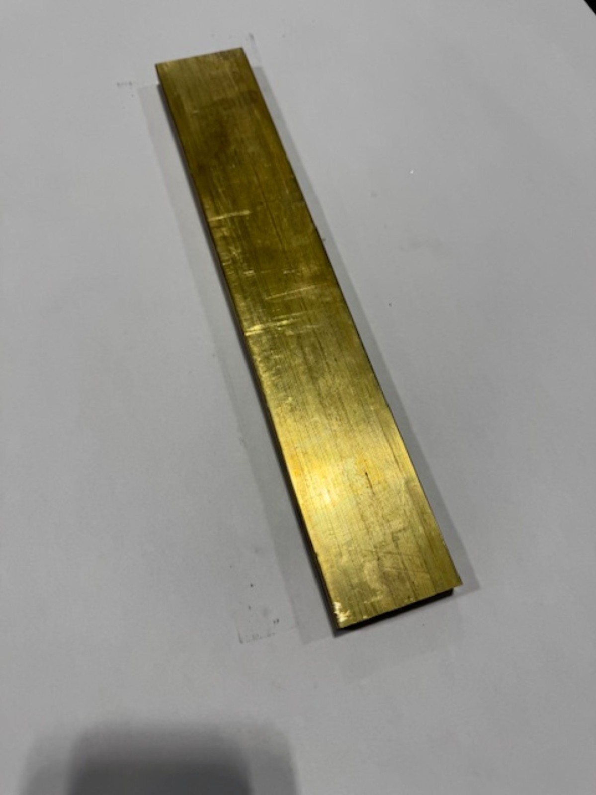 1/2″ x 2″ C360 Brass Flat Bar x 8″ Long, Half Hard, Free Cutting, Mill Stock