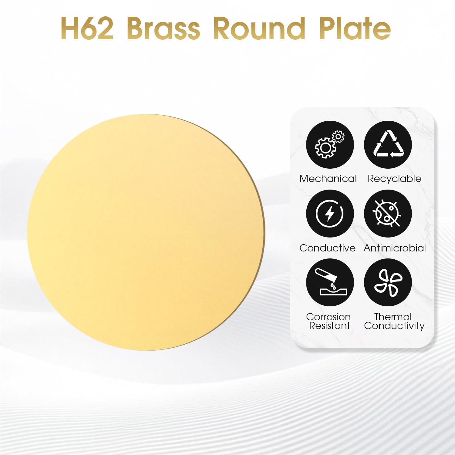 2-3/8″ Brass Discs, 12Gauge 2mm Thickness Brass Round Plate Brass Metal Blank…