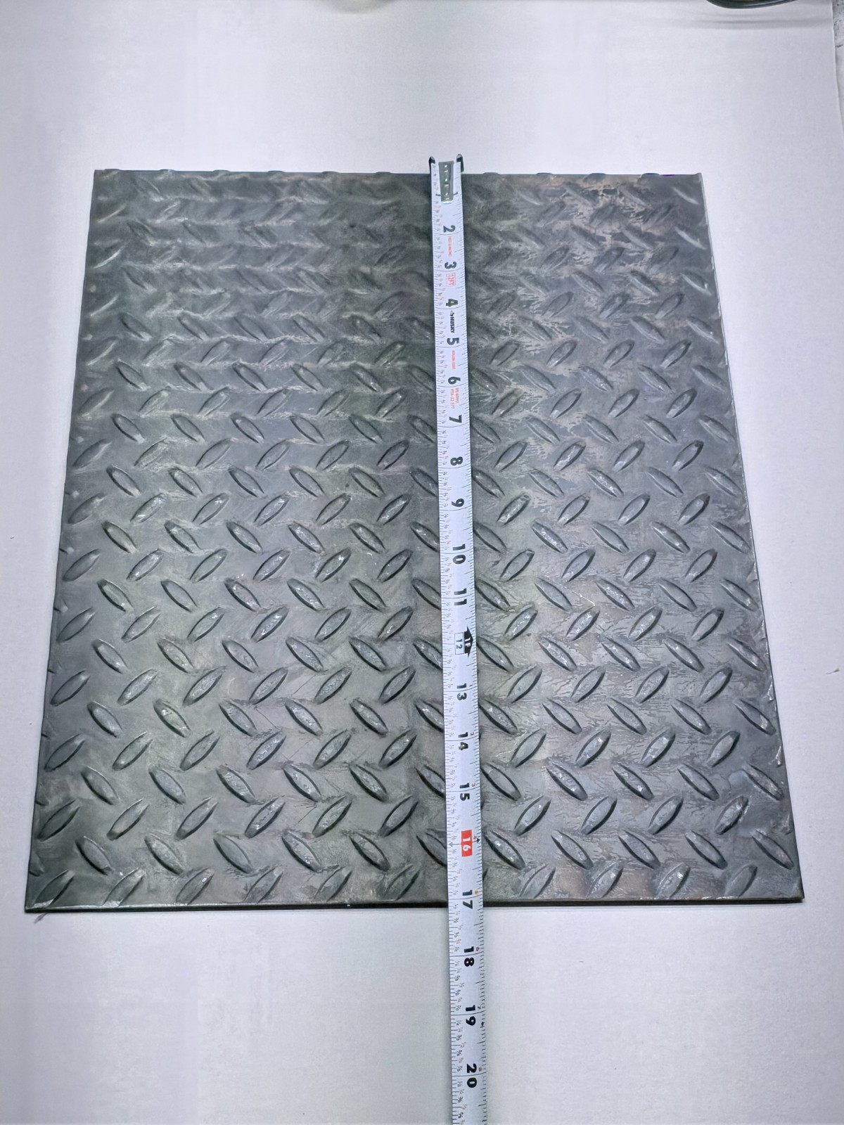 11 Gauge Hot Rolled Steel Diamond Plate | 17″ x 14″ | Precision Cut +/- 1/16″