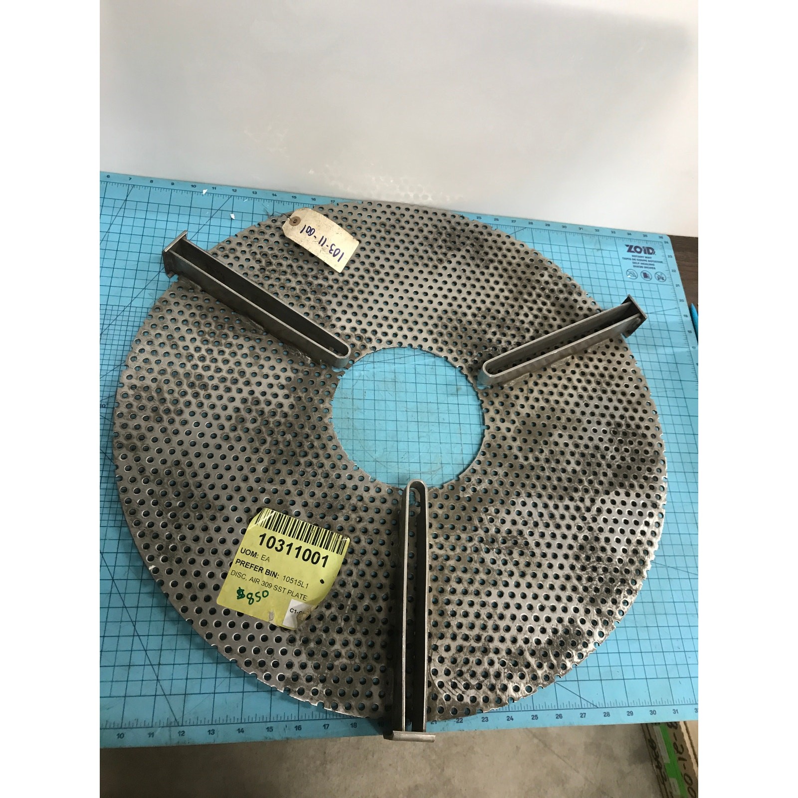 Industrial Perforated Stainless Steel Disc Screen Plate 25″ OD 7″ ID