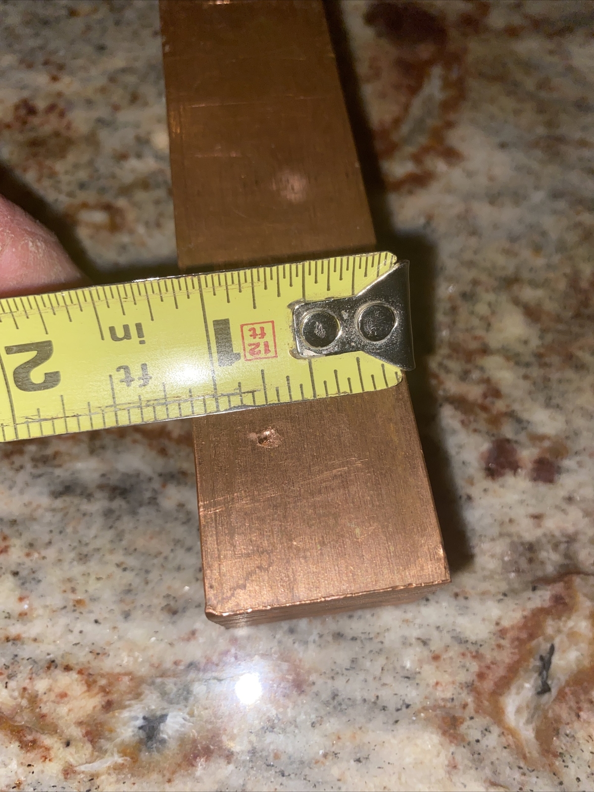 110 Copper Flat Bar 1″ x 1-1/8” x 9.5” Long — Copper Bus Bar Stock