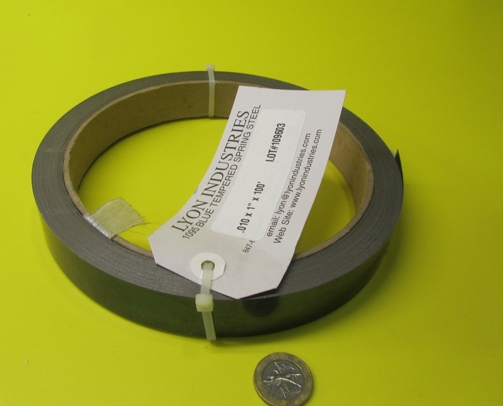 Blue Tempered Spring Steel Shim 0.010″ Thick x 1.00″ Width x 1200″ Length