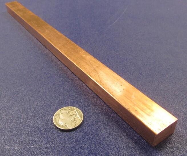 182 Copper Bar 1/2″ Thick x 3/4″ Wide x 1 Foot Length