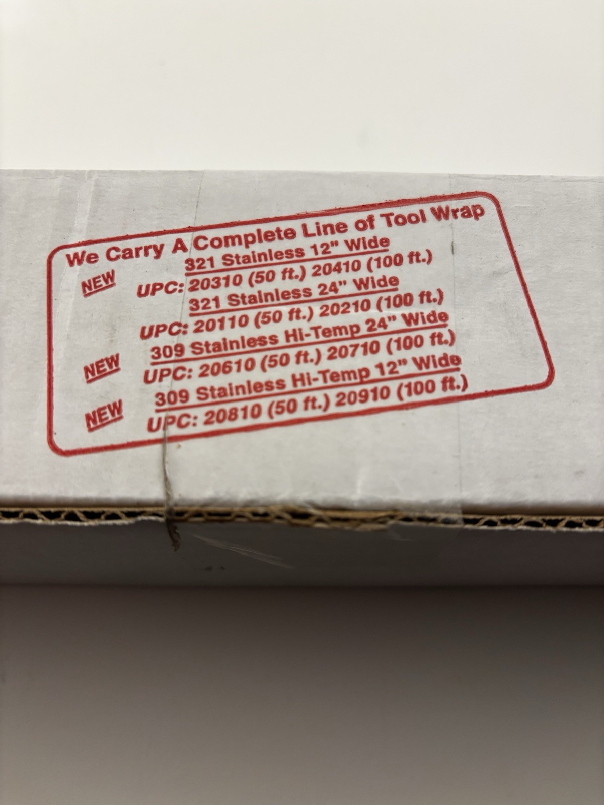 Precision Brand Stainless Steel Type 321 Tool Wrap 20”x50’ .002” Gauge Upc 20425