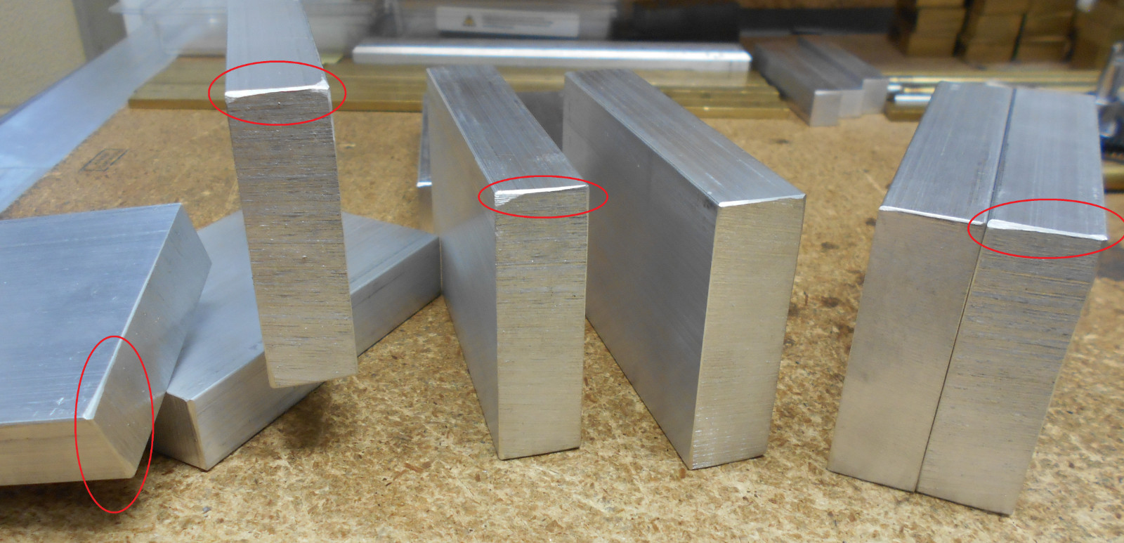 (8) pcs Aluminum 6061 flat mill stock 3/4″ x 2-1/2 x 3-7/8″ bar stock – CUTOFFS