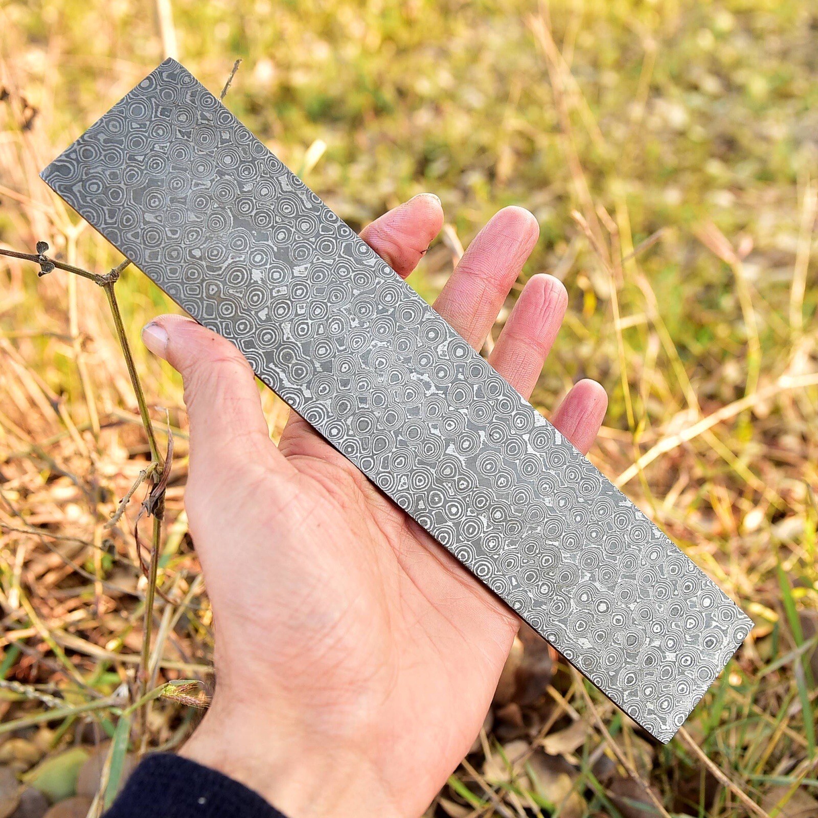 5 MM Hand Forged DAMASCUS STEEL PLATE 10”x 2” Flat Bar Billet Bar Rain Pattern