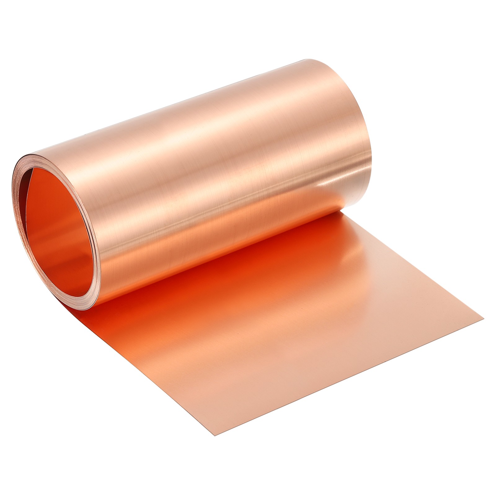 Pure Copper Sheet Roll, 0.2mm 24Ga Thick T2 8Ft x 6in Copper Strip for Craft