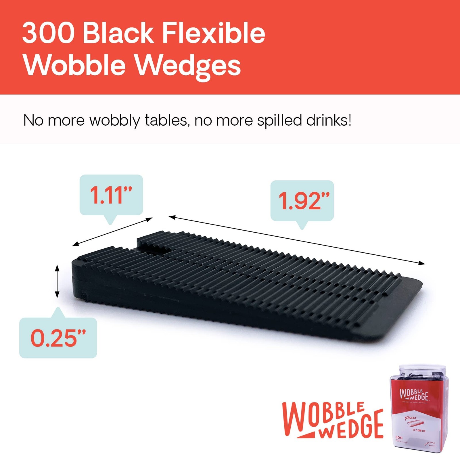 Flexible Plastic Shims 300-Pack – Leveling Wedges for Furniture, Appliances