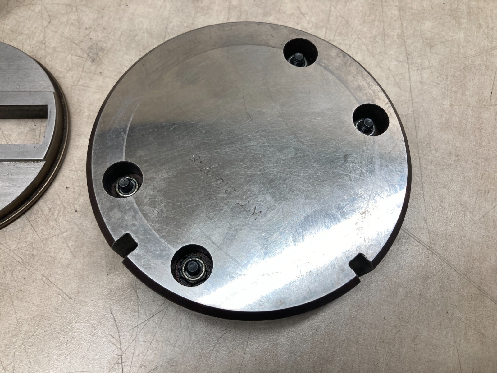 Wilson Tool 1.25 THK Emboss RD Make Die Base-Rework Punch & Die Cap W/ Sample