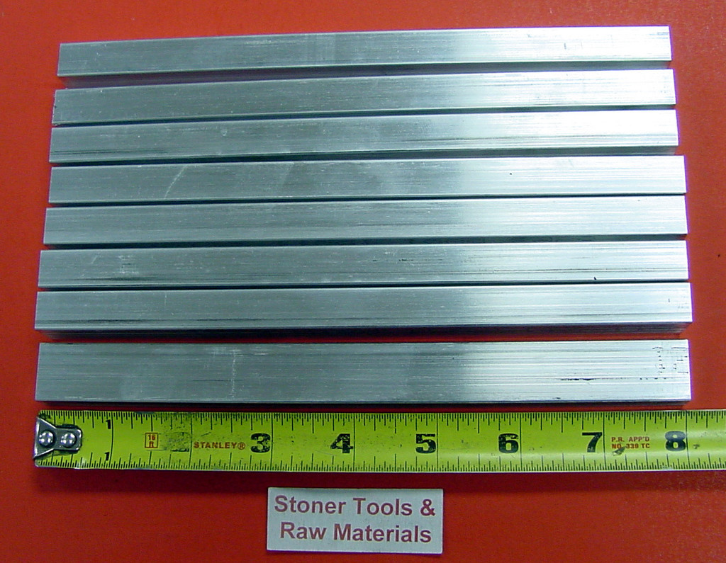 8 Pieces 1/2″ X 3/4″ ALUMINUM FLAT BAR 8″ long 6061 T6511 Extruded Mill Stock