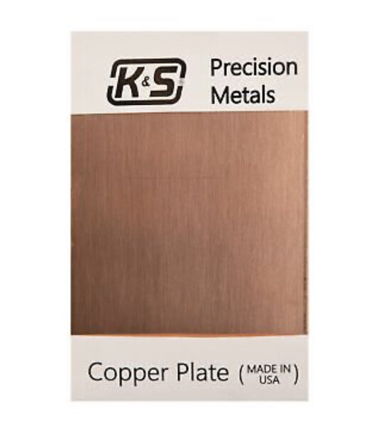 K & S Precision Metals 6602 Copper Plate .050 x 5″x7″ Craft Hobby Made USA New