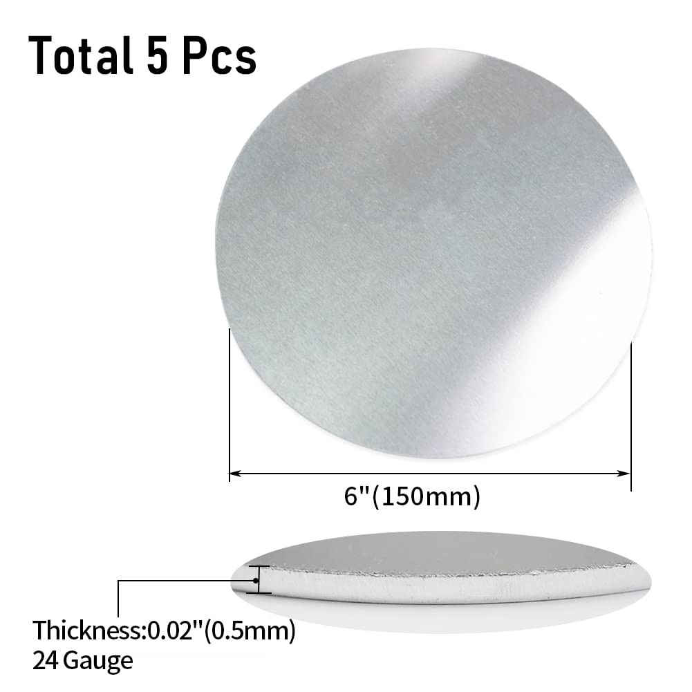 6″ Diameter Aluminum disc 1060 Aluminum Round Sheet Plate Stamping Blanks 24 Gau