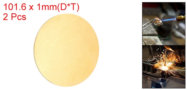 2 Pcs 0.04″/1mm Thick 4″/102mm Dia Brass Round Plate H65 Brass Round Sheet