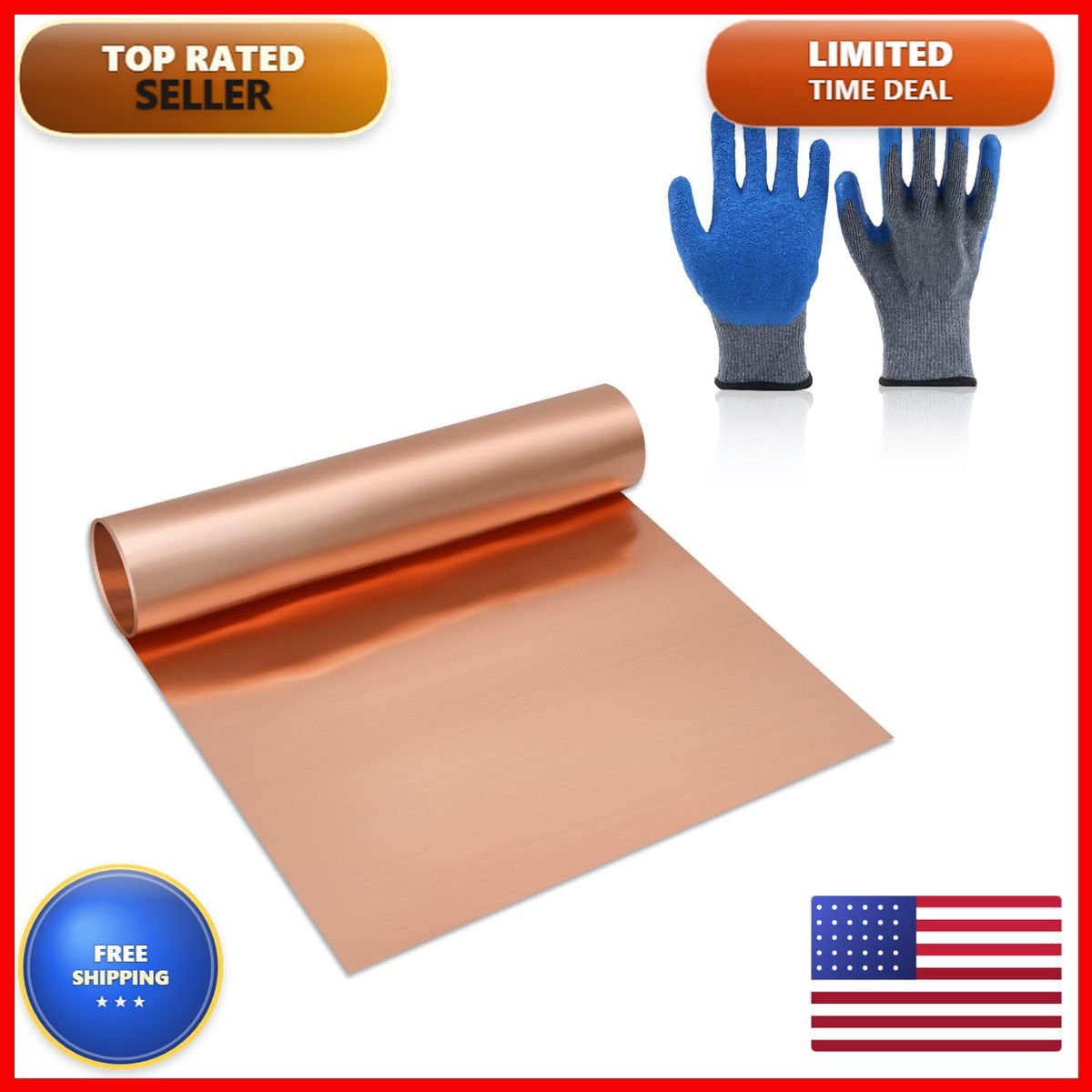 Uxney Copper Sheet Roll 3500x100x0.08mm Pure Copper Flashing for Roofing DIY