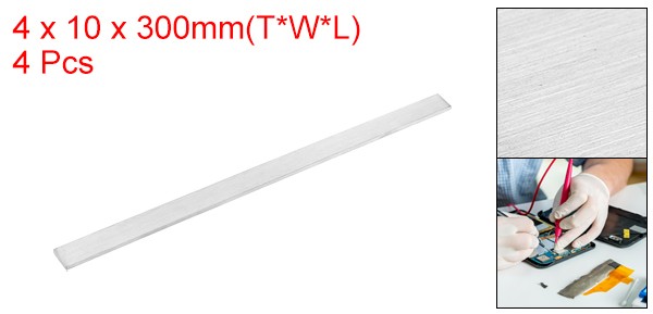 4Pcs 304 Stainless Steel Flat Bar, 5/32″ Thickness 3/8″ Width 12″ Length