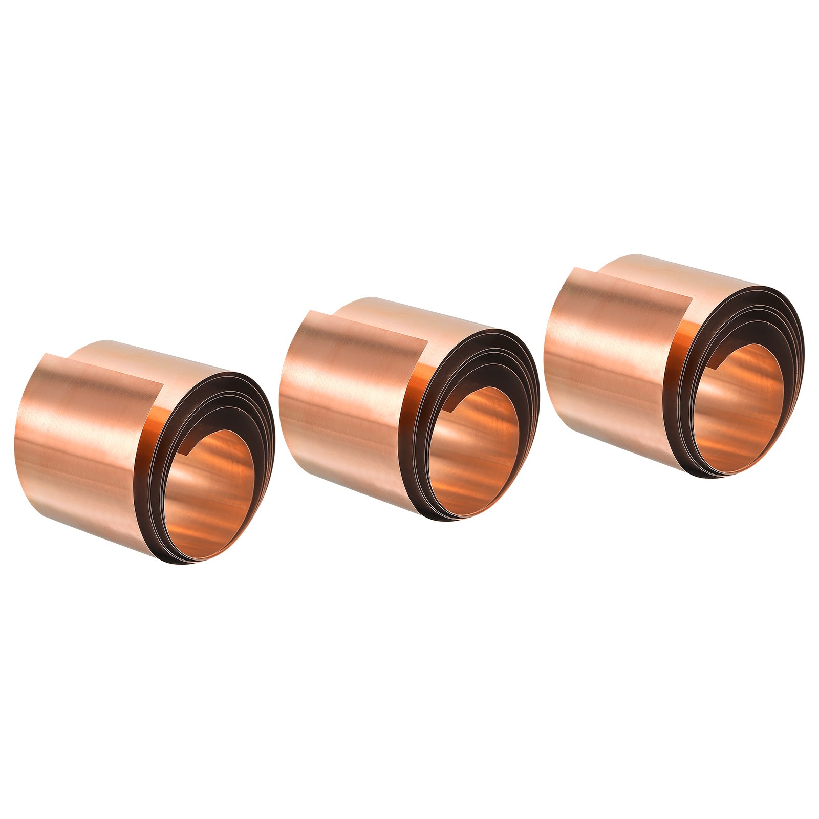 Copper Thin Foil Roll Sheet, 3Pcs 0.15x50x1000mm Pure Copper Foil Sheet Roll