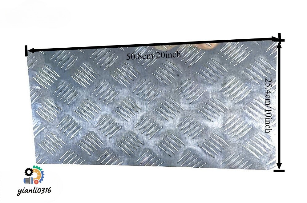 Heavy Duty 10”x20” Silver Diamond Plate Sheet Trailer RV Use