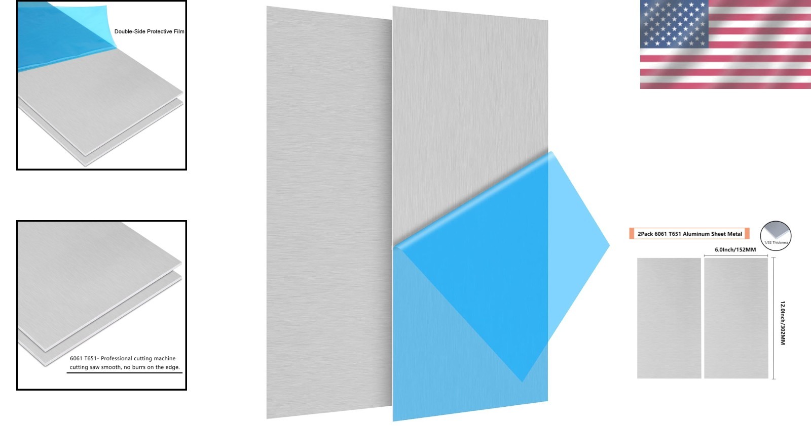 Heat Treatable 2-Pack Aluminum Sheets 6×12 | Smooth Surface Crafting Material