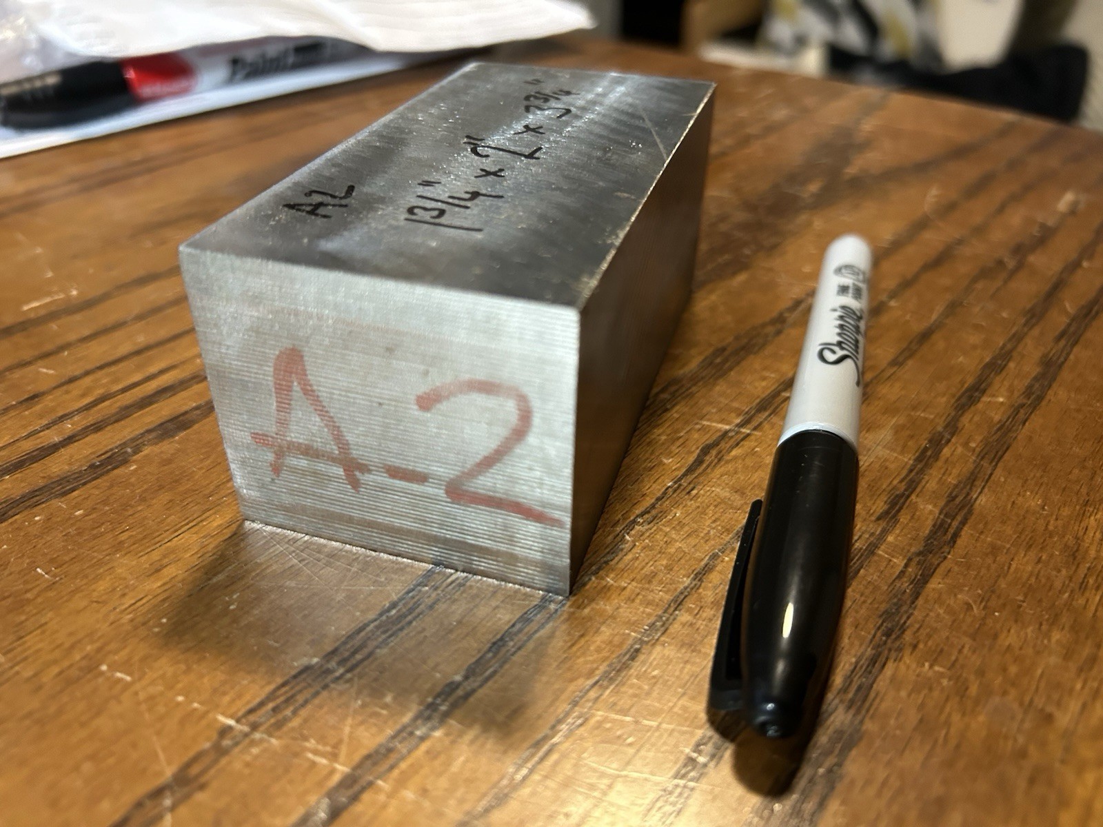 A2 Tool Steel, 1-3/4″ x 2″ x 3-3/4″, Flat Bar, Machine Stock