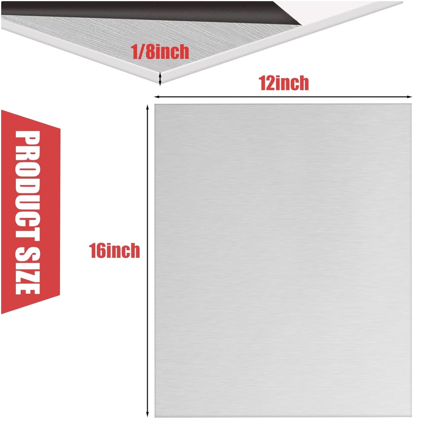 2PCS 6061 Aluminum Sheet Metal, 12″x16″ – 1/8″ Thickness