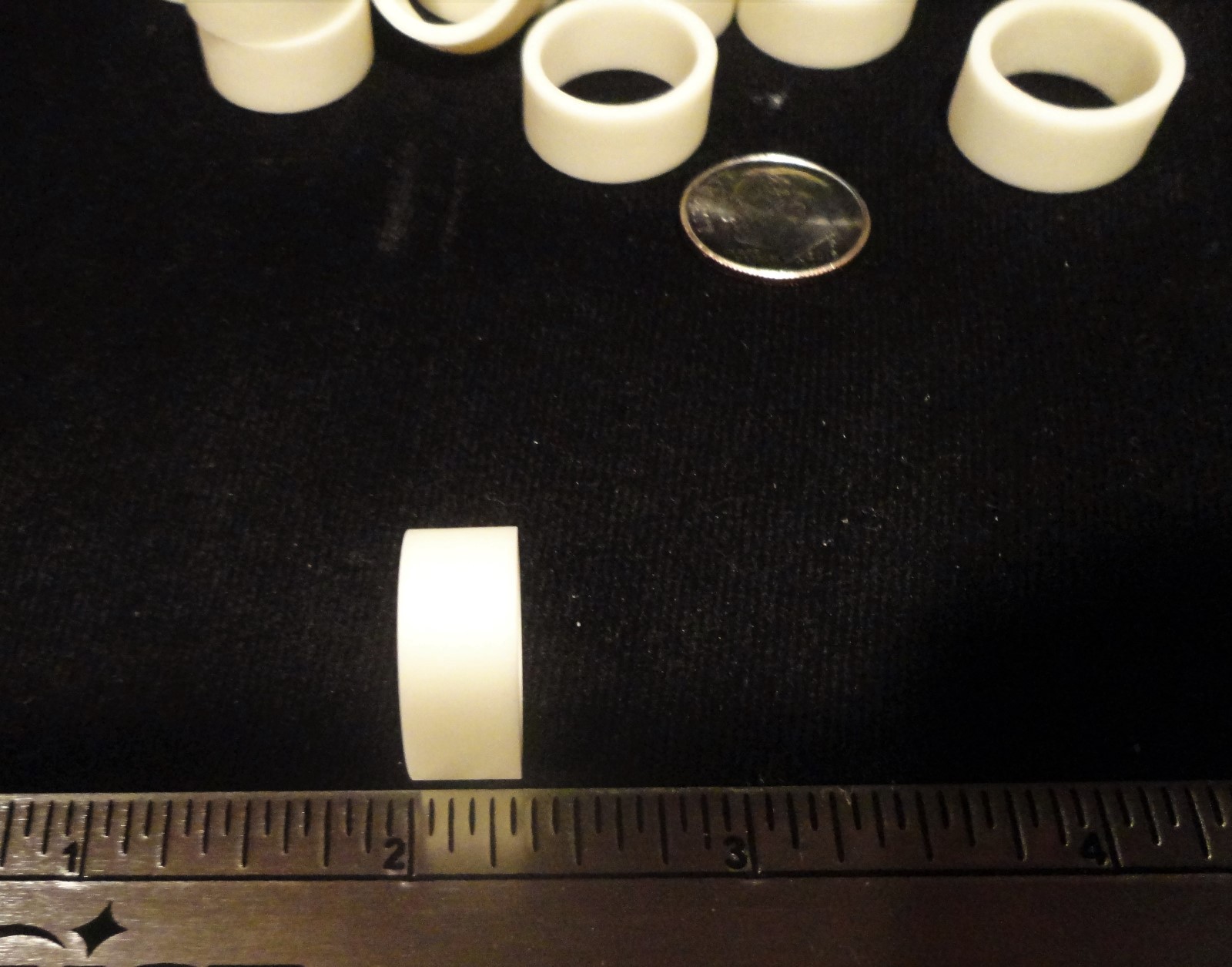 LOT OF SIX (6) 0.315″L HIGH PURITY ALUMINA CERAMIC RING SPACER SLEEVE No.:114B
