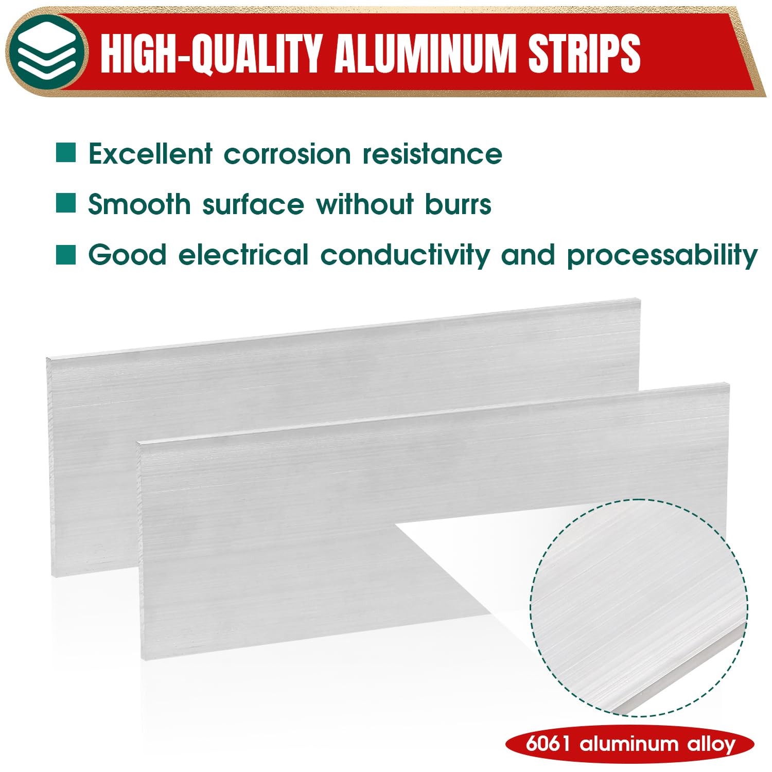 YTKavq 6061 Aluminum Flat Bar, 5/16″x3″x12″ Rectangle | T6511, Solid Mill Sto…