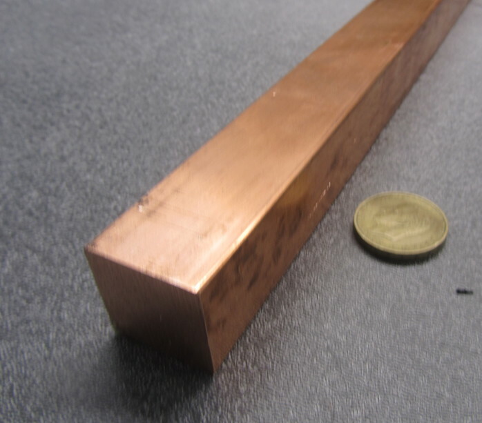 182 Copper Square Bar 1.0″ Thick x 1.0″ Wide x 6 Foot Length