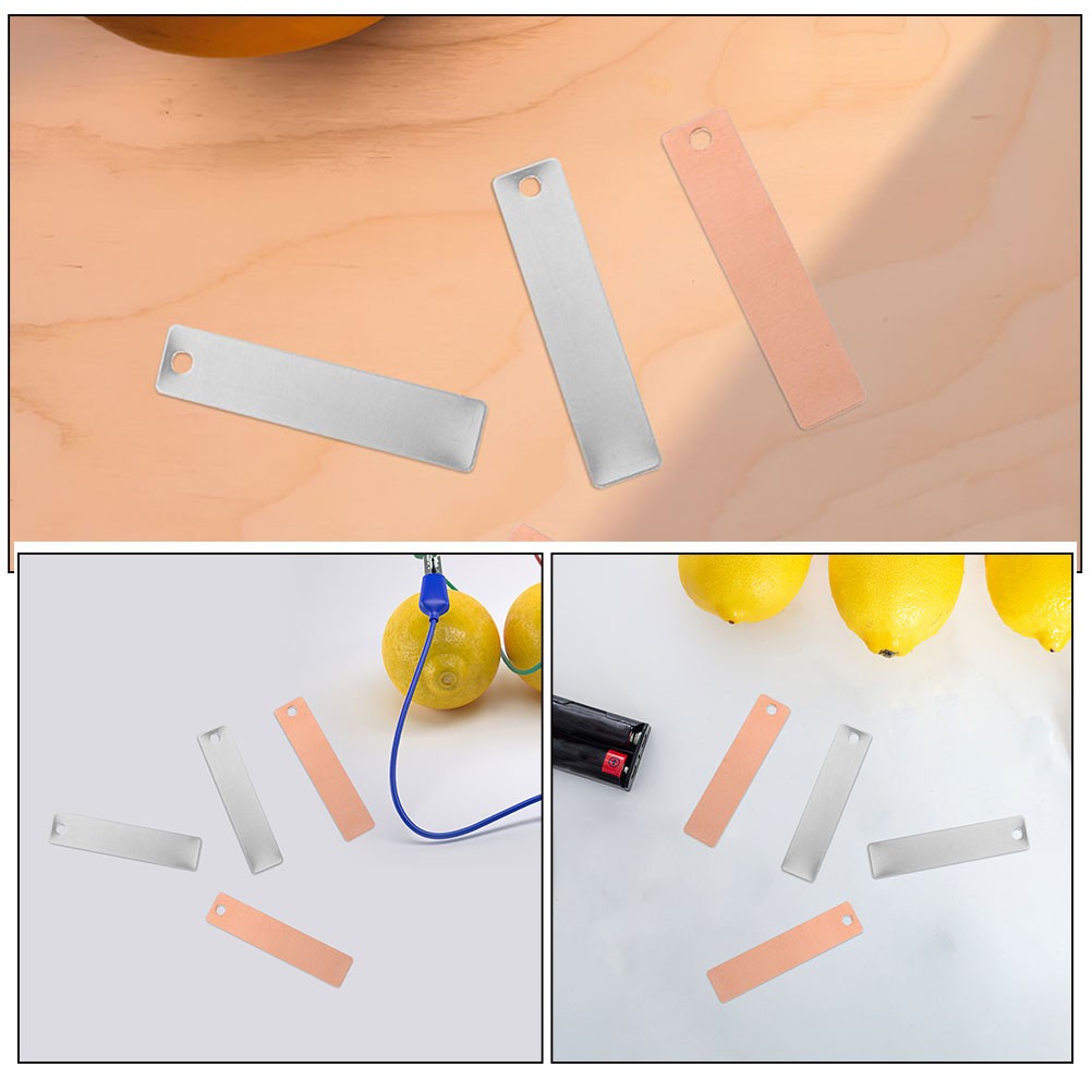 8 Pairs Reusable Copper and Zinc Electroplating Strips for DIY Projects