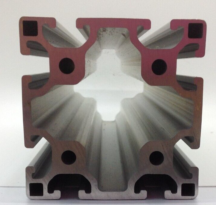 Aluminum Extrusion Framing, 3.125 in square, 48 in long, black plastic end caps