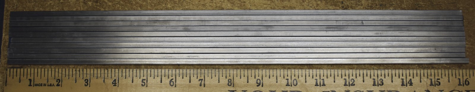 (10) Pieces 1018 Carbon Steel Cold-rolled Bar stock 3/16″ square x 16″ – cutoffs