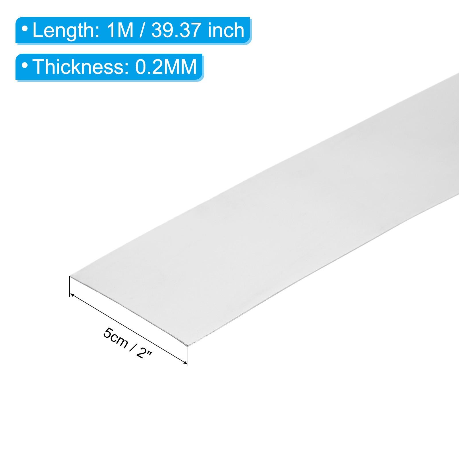 2inx39.37in Stainless Steel Foil Roll, 1pcs Flashing Roll Roofing 0.2mm